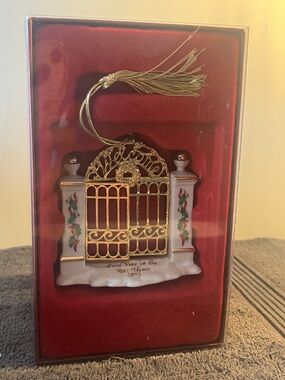 Lenox White & Gold Holiday Gate Porcelain Ornament with Tassel